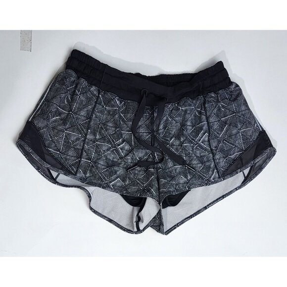 Lululemon Athletica Hotty Hot Womens Patterned Running Shorts Size 6 - Picture 1 of 10